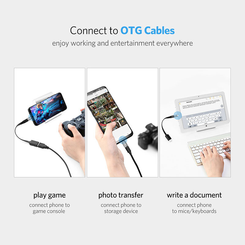 Elough Magnetic OTG Adapter Data cable adapter For iPhone 13 Xiaomi Macbook USB Type C Micro To Micro Type C Lighting Data Transfer OTG Converter