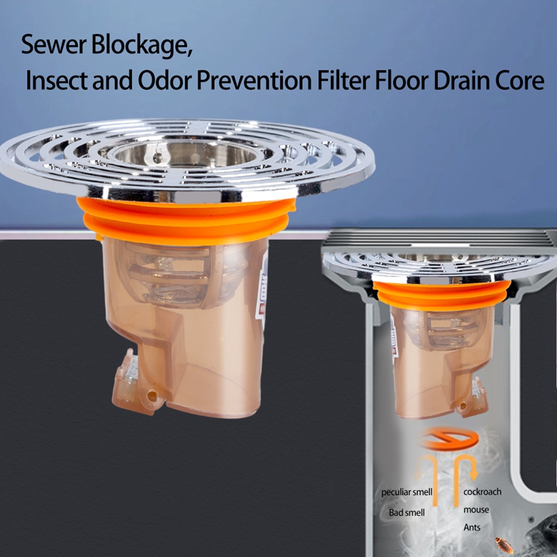 Bathroom Floor Drain Core Removable One-way Drain Valve Universal Sewer Anti-odor Filter Plug