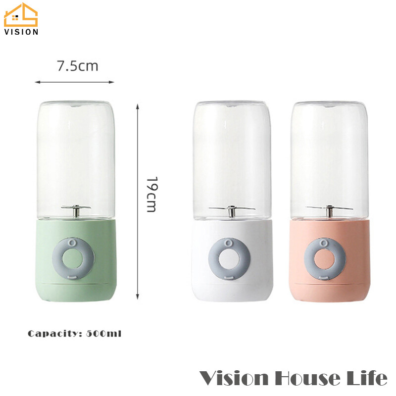 Máy Ép Trái Cây Cầm Tay Vision 300ML, Máy Ép Trái Cây Di Động Máy Ép Trái Cây Không Dây Mini USB Có Thể Sạc Lại Máy Xay Sinh Tố Cắt Với Động Cơ Mạnh Cho Gia Đình Và Du Lịch