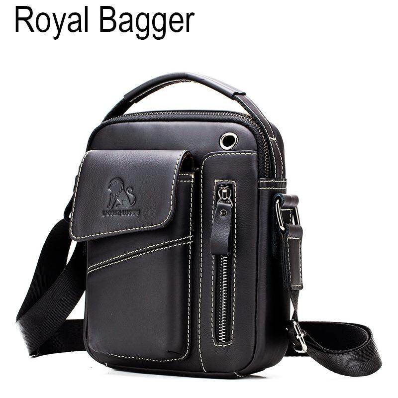 Royal Bagger Shoulder Sling Bag Crossbody Bags For Men Genuine Cow Leather New Fashion Sling Bag Cool Business Casual