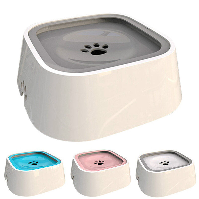 Chó Xám Uống Bát Uống Nước 1.5L Nổi Không Ướt Miệng Bát Cho Mèo Mà Không Tràn Máy Nước Uống Nhựa ABS Bát Cho Chó Môi Trường Dùng Cho Thực Phẩm