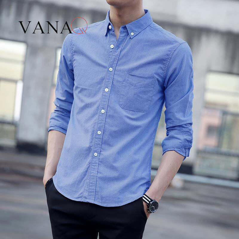 Xiasi Store nam ôm vừa Áo sơ mi dài tay giản dị Oxford quay xu hướng xuân thu 2020 trẻ trung niên