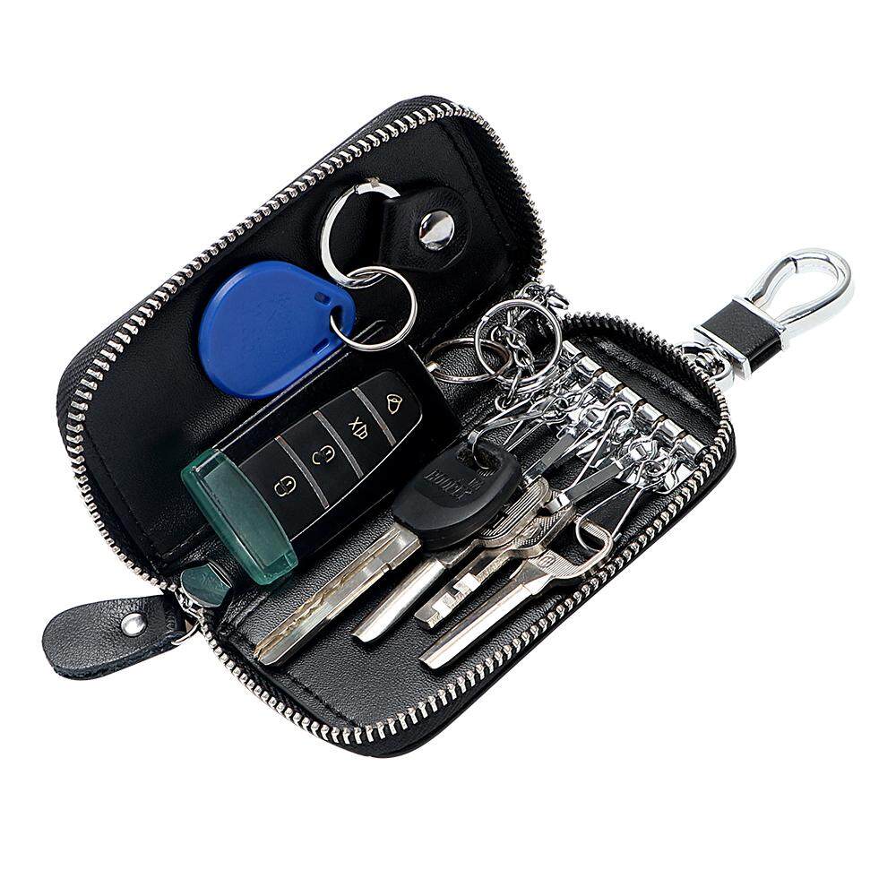 รถกระเป๋าใส่พวงกุญแจหนังแท้รถกระเป๋าใส่กุญแจ Auto Key Organizer แม่บ้านผู้หญิงพวงกุญแจผ้าคลุมรถ