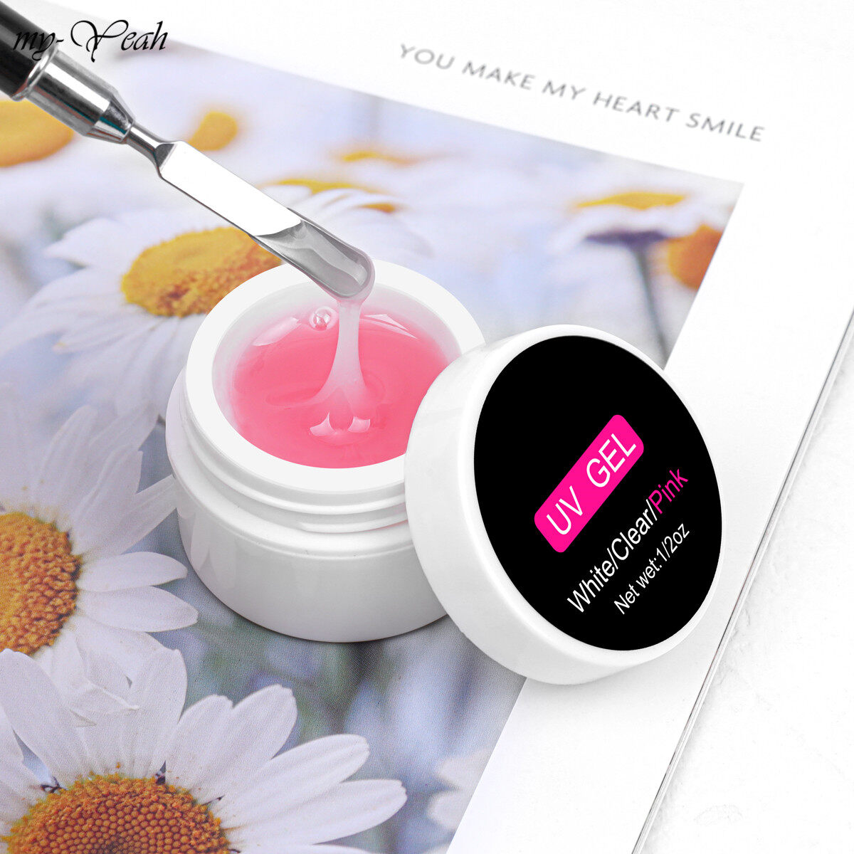 Myyeah 15ml Nail Extension Tips Pink White Quick Building Nail Art UV LED Builder Gel Nail Form Tip Polish DIY Manicure Tools