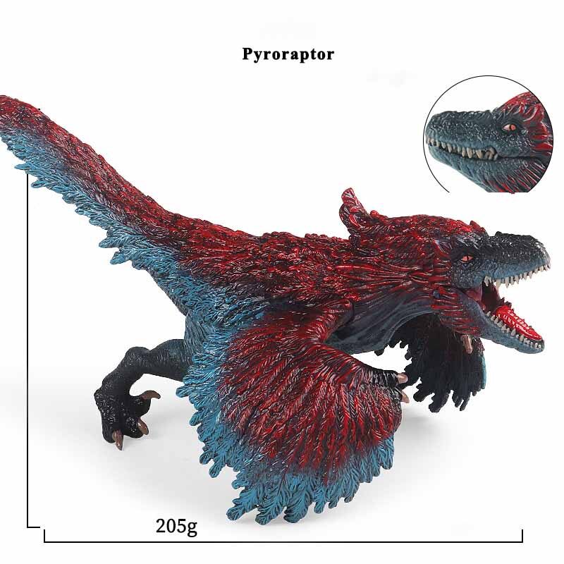 Fire Raptor Model Simulation Wild Animal Plastic Solid Jurassic Movie with Children's Science and Education Toys for Boys Toys for Girls