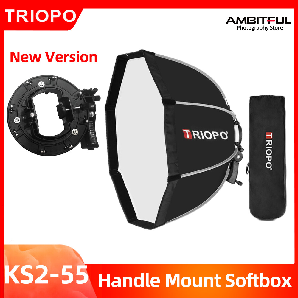 Triopo softbox 55cm 65cm 90cm Foldable Octagon Softbox Bracket Mount Soft box Handle for Godox Yongnuo Speedlite Flash Light