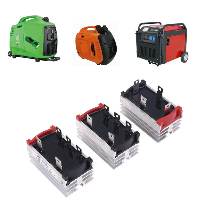 Vỏ Nhôm Kim Loại 35A 50A 1200V, Bộ Chỉnh Lưu Cầu Diode 3 Pha Mô-đun 50Amp SQL50A