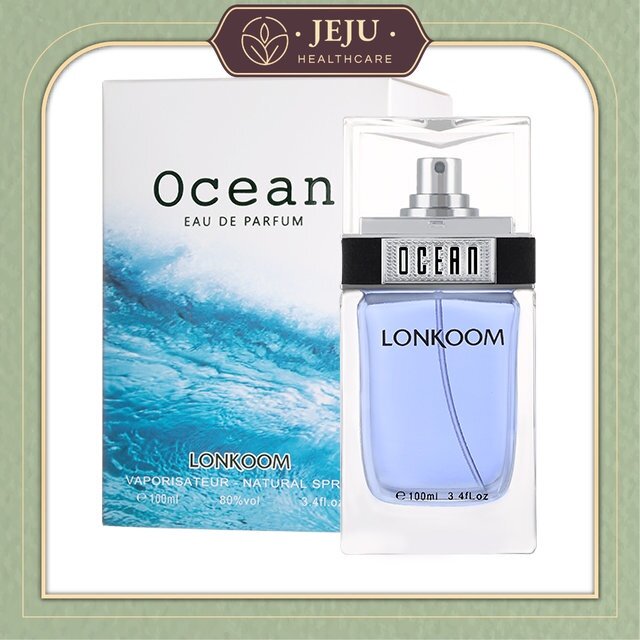 【READY STOCK】JEJU LONKOOM OCEAN EDT perfume for men pure blue square bottle natural spray Lazada