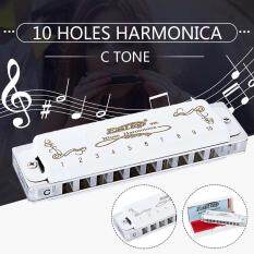 Monica Harmonica Blues Trắng T008LS Diatonic Key Of C 10 Lỗ Tông Cho Người Mới Bắt Đầu