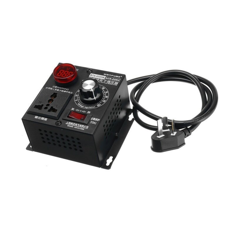 【Bộ Điều Khiển Tốc Độ Xoay Chiều 】Bộ Điều Chỉnh Điện Áp Biến Thiên 4000W Có Thể Điều Chỉnh Cho Bộ Điều Chỉnh Độ Sáng Động Cơ Quạt, Dụng Cụ Kim Loại AC 0-220V