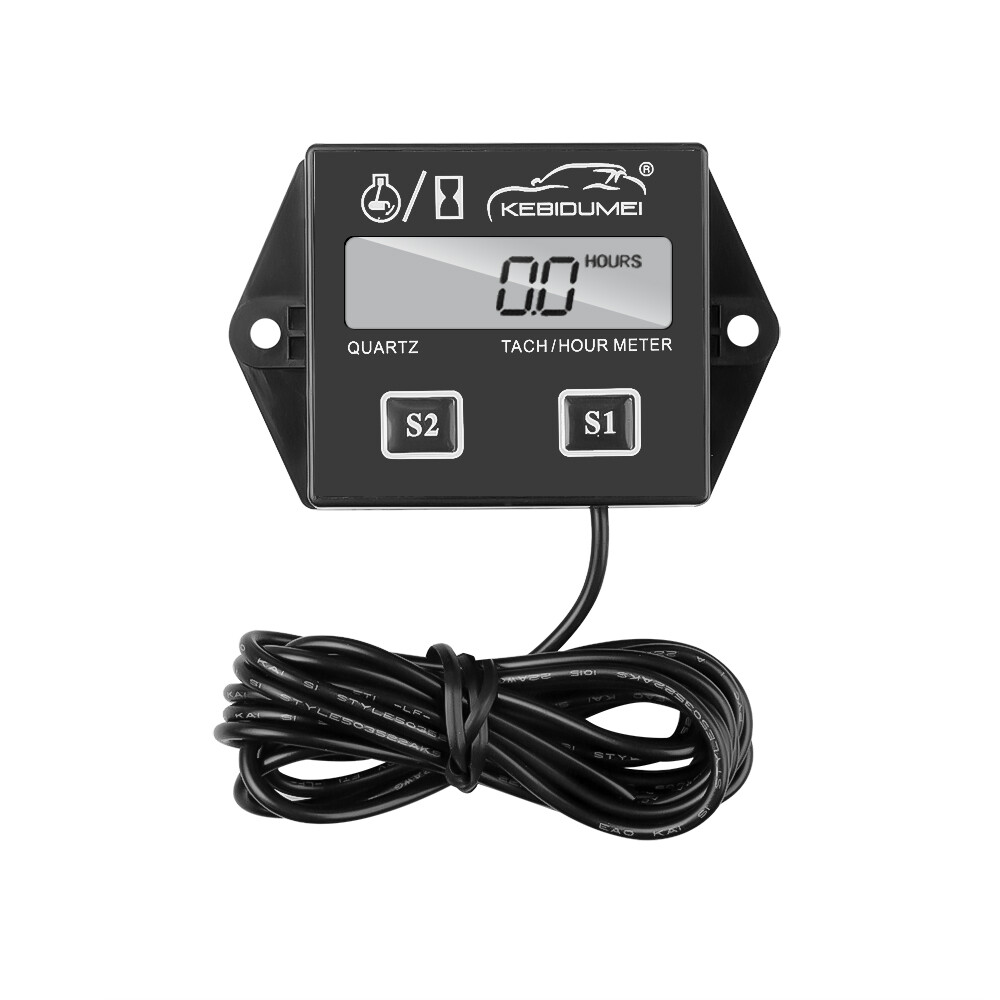 Aitemay Digital Engine Hour Tachometer Hour Meter RPM Tachometer Waterproof LCD Display For Car Motorcycle Engine