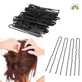 18pcs Black 6cm Metal Thin U Shape Hairpins Hair Pins Invisible