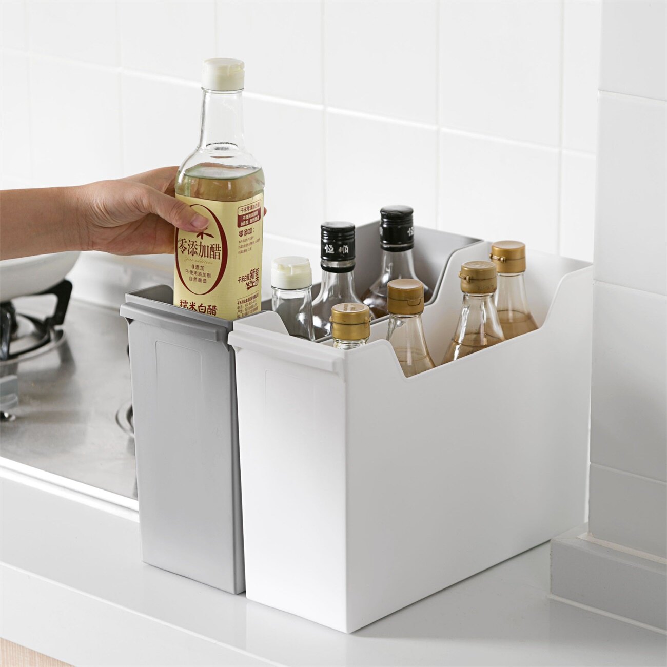 1 Cái Tủ Lưu Trữ Giỏ Dụng Cụ Nhà Bếp Đa Chức Năng Hộp Lưu Trữ Bằng Nhựa Sắp Xếp Nhà Bếp