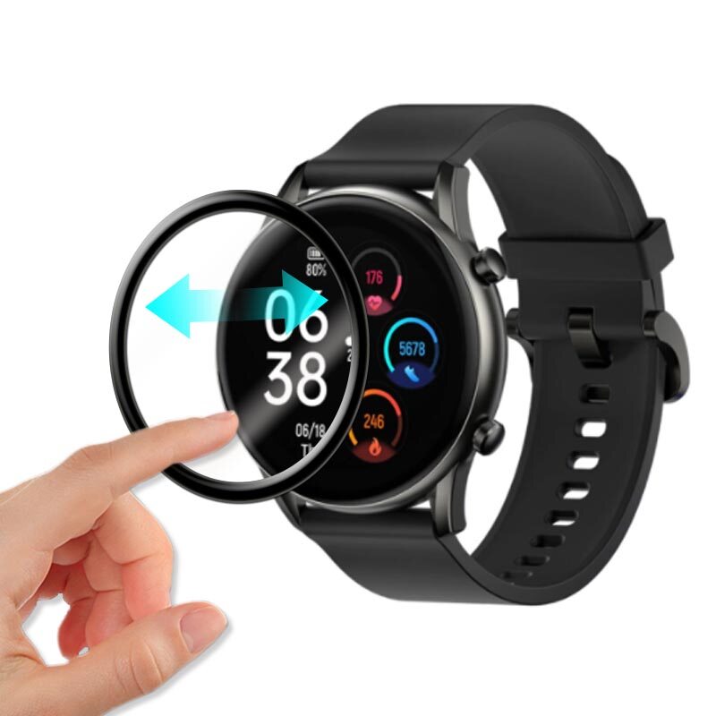 Màng Bảo Vệ Cong 3D Cho Đồng Hồ Thông Minh Haylou RT2 Miếng Dán Màn Hình Kính Cường Lực Chống Trầy Xước