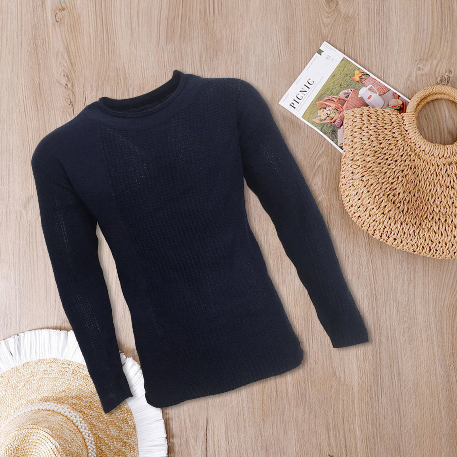 Fashionable Men Sweater Men Round Neck Sweater Men's Knitted Sweater Perfect for Autumn and Winter O-neck Long Sleeve237_voghion.com