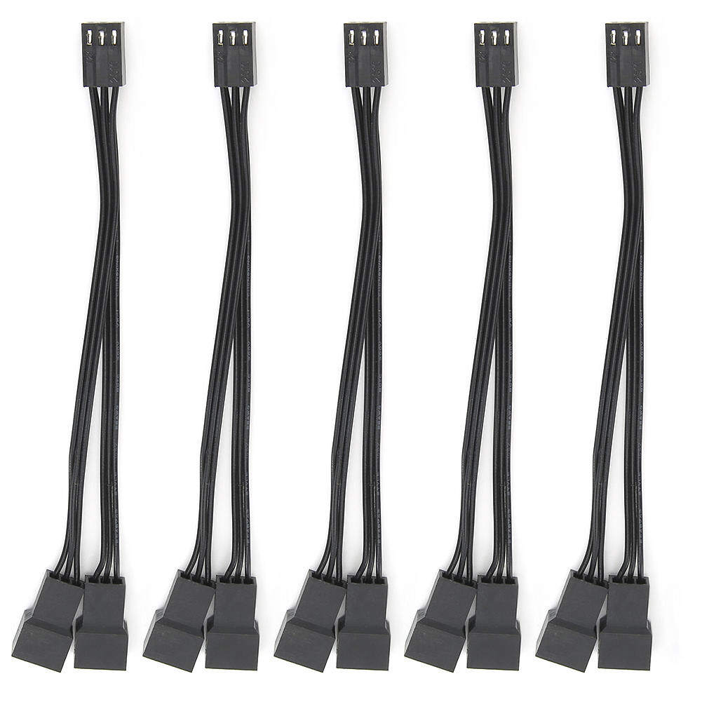 Cáp Chia Quạt 5 Cái, Cáp Nguồn Mở Rộng 3 Chân Sang Nam, Cáp Nguồn Quạt Máy Tính PC Bộ Chuyển Đổi 1 Sang 2 Cho Quạt Tản Nhiệt CPU