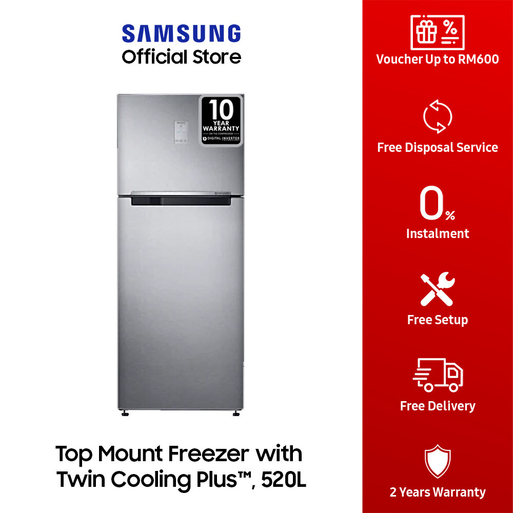 Samsung 520L (RT43K6271SL) Refrigerator Digital Inverter Fridge with Twin Cooling Plus