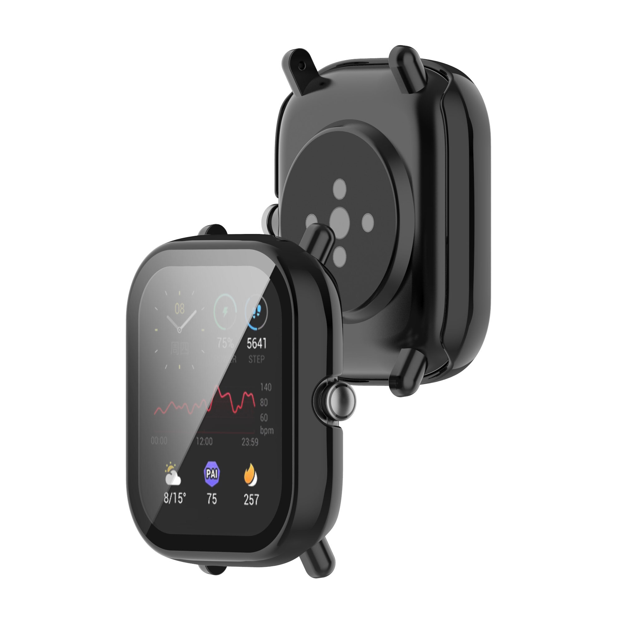 Hard PC Case Tempered Glass Screen Protector Protective Cover for Huami Amazfit GTS2 mini