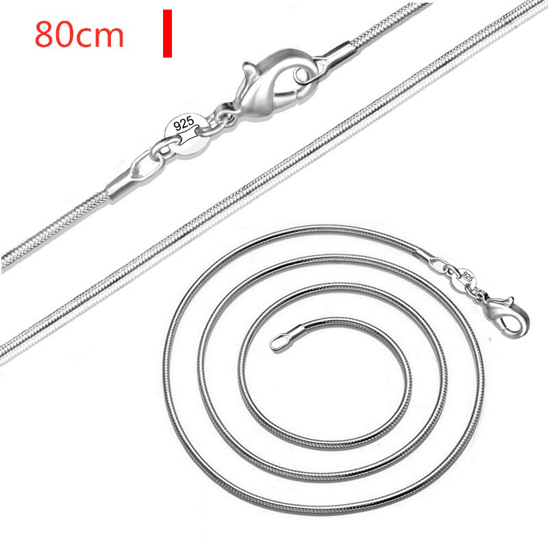 Dài 16-28inch dây chuyền bạc, vòng cổ dây chuyền rắn 1mm