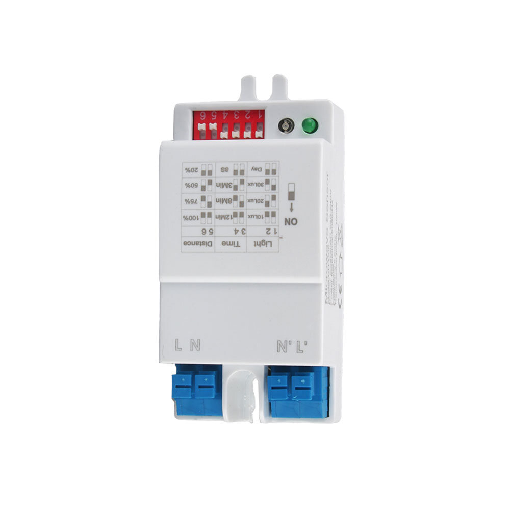 Ac 220V thời gian có thể điều chỉnh 5.8GHz Radar vi sóng Công tắc cảm biến chuyển động cơ thể Detector Rơle tác dụng chậm chuyển đổi đèn Led cảm biến