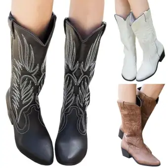 womens cowboy boots mid calf