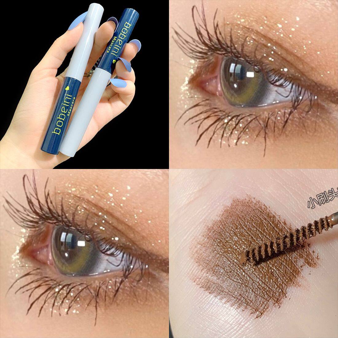 Bobeini Small Brush Head Mascara Black Brown Naturally lengthening Curly Thick Waterproof Sweatproof
