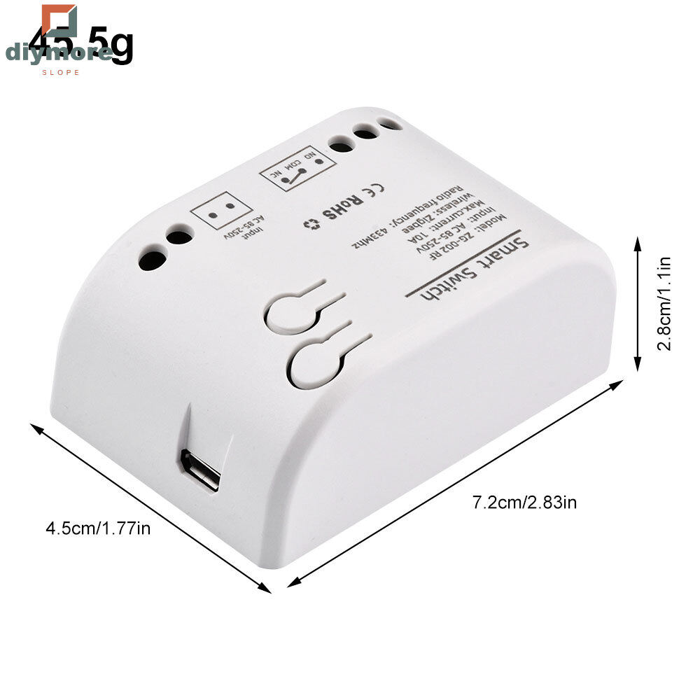 Ziqqucu  Zigbee Wireless RF Remote Control Relay Switch Support Goolge Home Voice Assistant Control AC85-250V 1CH