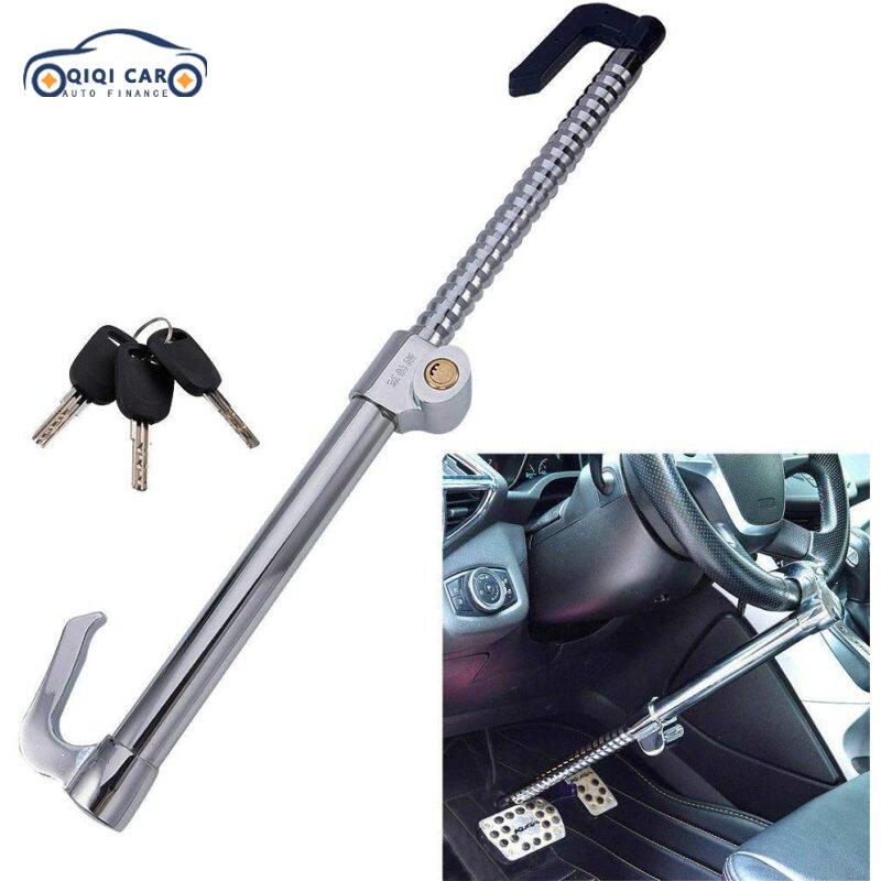 QIQI Universal Steering Wheel Brake Lock Anti-theft Retractable Double Hook Car Clutch Pedal Lock