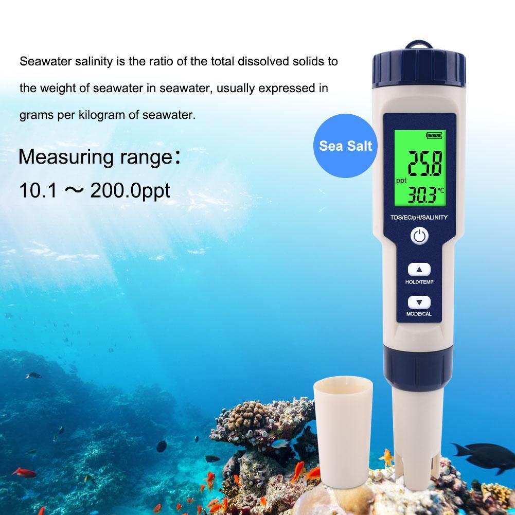 RCYAGO Presales 5 in1 PH Meter & Salinity Meter pH/TDS/EC/Salinity/Temperature Backlight