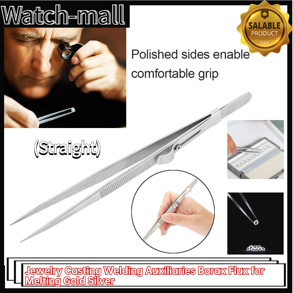 【Best Seller Watch】Anti-Slide Stainless Steel Tweezers Jewelry Diamond Gem Pick-Up Tweezers HOT Straight tweezers