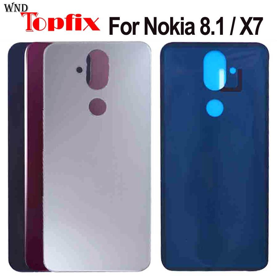 Back glass for nokia 8.1 cover x7 back housing case rear glass panel door for nokia x7 cover
