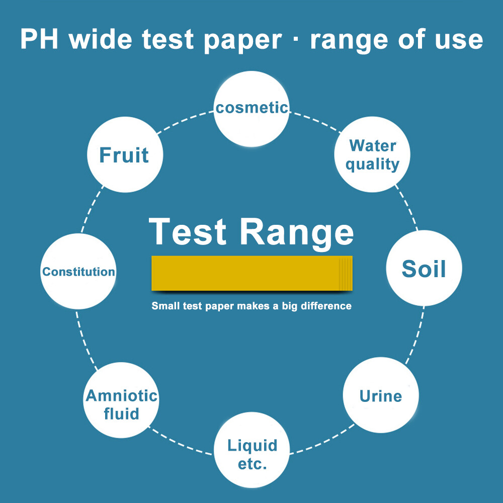 Aideepen PH Mét PH Thử Nghiệm Strips Chỉ Số Kiểm Tra Strips 1-14 Giấy Litmus Tester