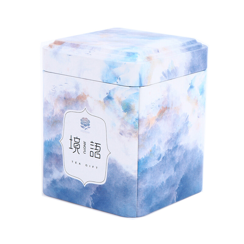 Moito Tea Sealed Box Kitchen Storage Container Jar Tin Square Can Candy Iron Vintage