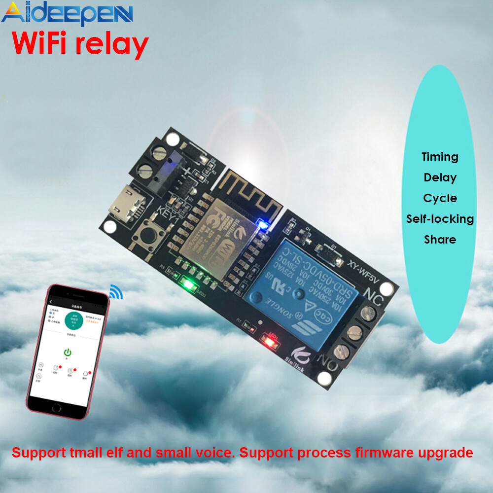 Original aideepen wf5v/wf36v wifi mobile phone remote control relay module