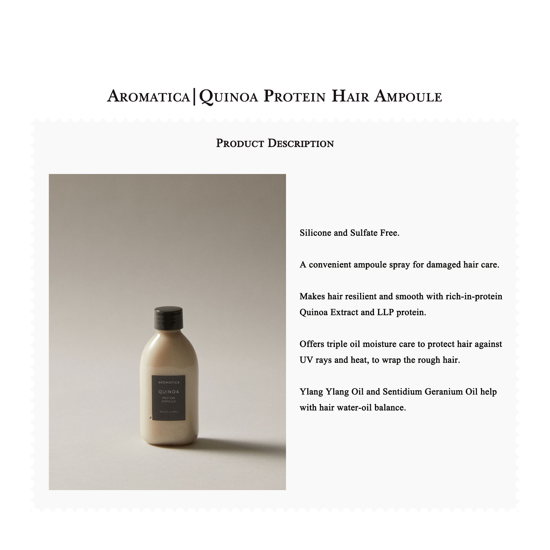 Aromatica | Quinoa Protein Hair Ampoule (100ml)