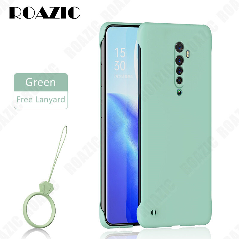 ROAZIC For OPPO Reno2 Reno2 F Phone Case [Free Lanyard] Frameless Slim Hard PC Casing Camera Protection Matte Scratch Proof Casing Reno 2 Reno 2F