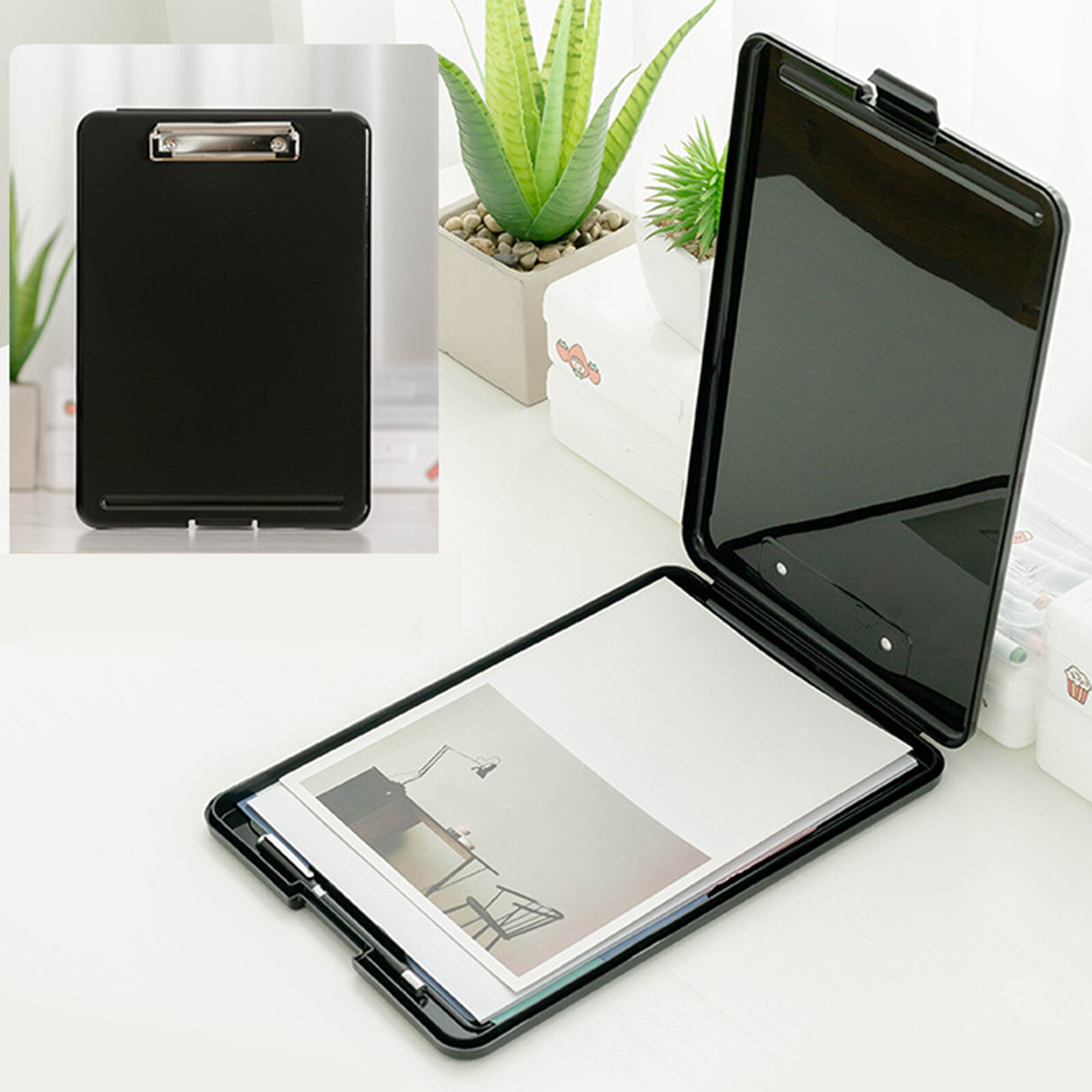 Blesiya Plastic A4 File Box Document Folder Writing Pad Box Organizer Supply