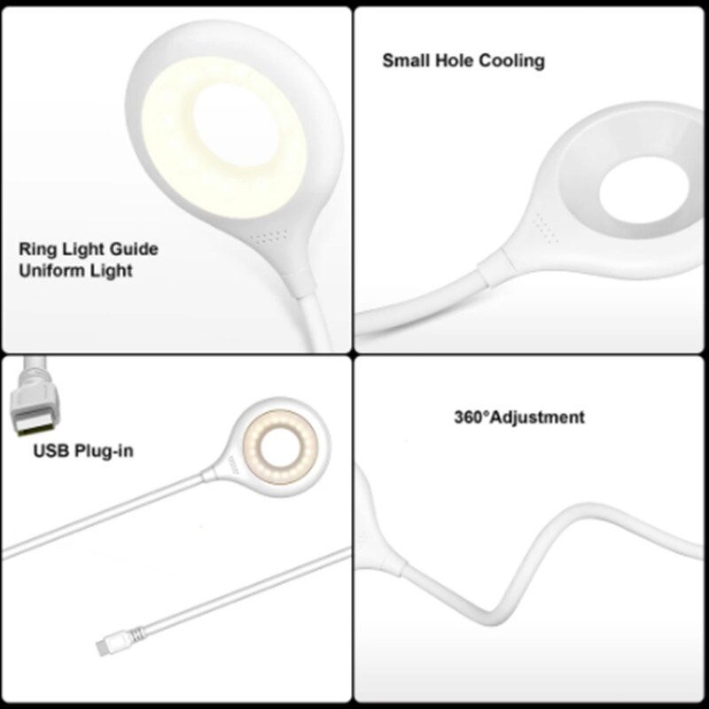 【JING】 USB Portable Dormitory Bedside Ring Folding Table lamp Eye Protection Students Learn To Read Available Night Lights