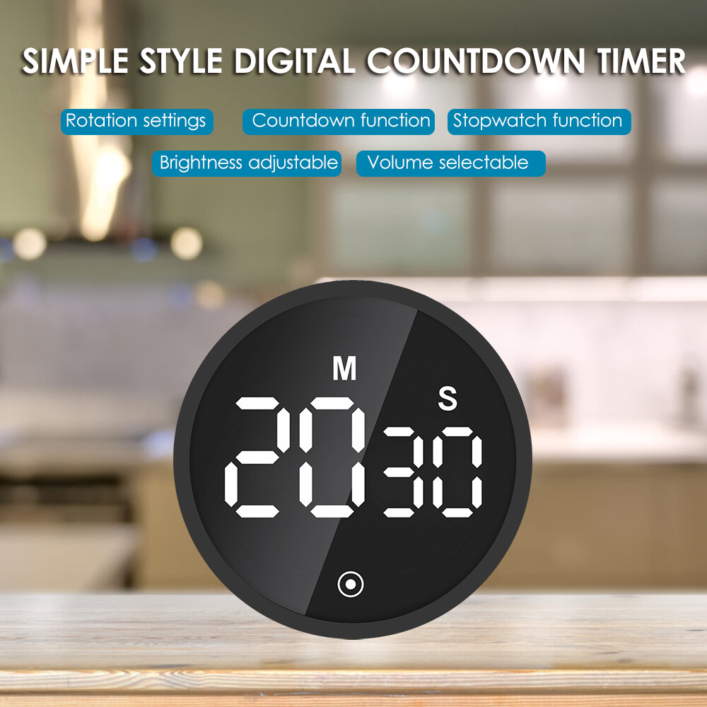 Fansline- Countdown Timer Time-meter Ma-gnetic Count Down & Count-up Digital-Calculagraph Volume & Brightness Adjustable Large LED Display Rotation Setting with Stopwatch Function Mute Mode