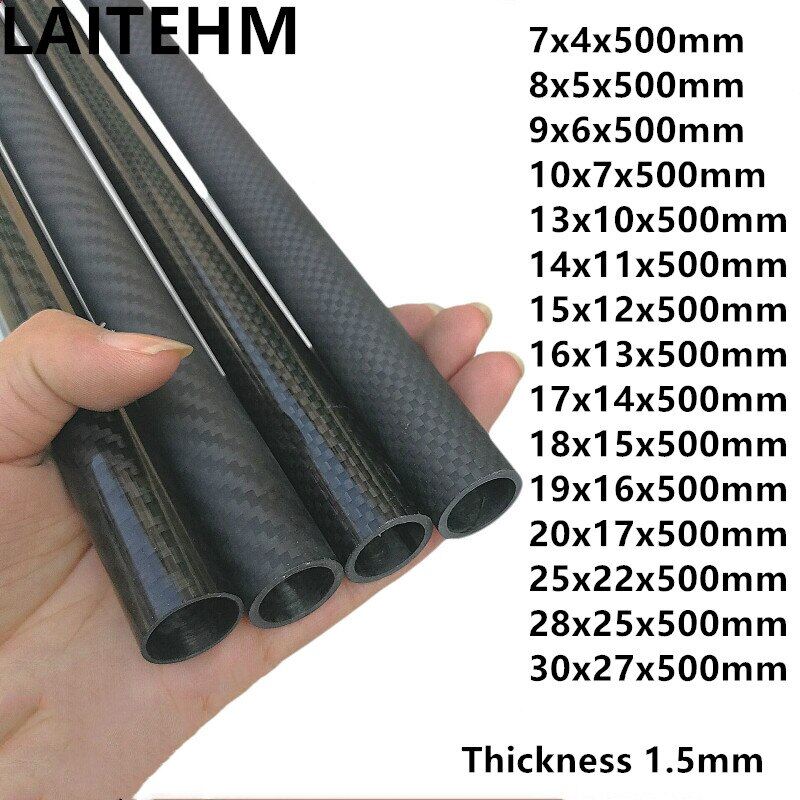 2pcs 3k carbon fiber tube full carbon coil tube 7mm8mm10mm1m14mm15mm16mm17mm20mm25mm28mm30mm high strength carbon fiber tube