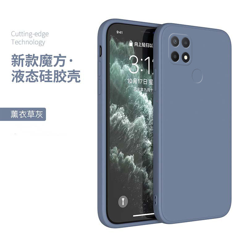 For OPPO A15 A15S A35 Case Square Liquid Soft Silicone Case Shockproof Phone Cover Straight Edge Shell All-inclusive Lens Protection Casing