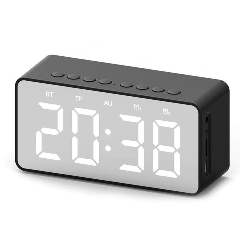 niceEshop FM Clock Alarm Clock Bluetooth Speaker Mini Mirror Bluetooth Speaker Singapore