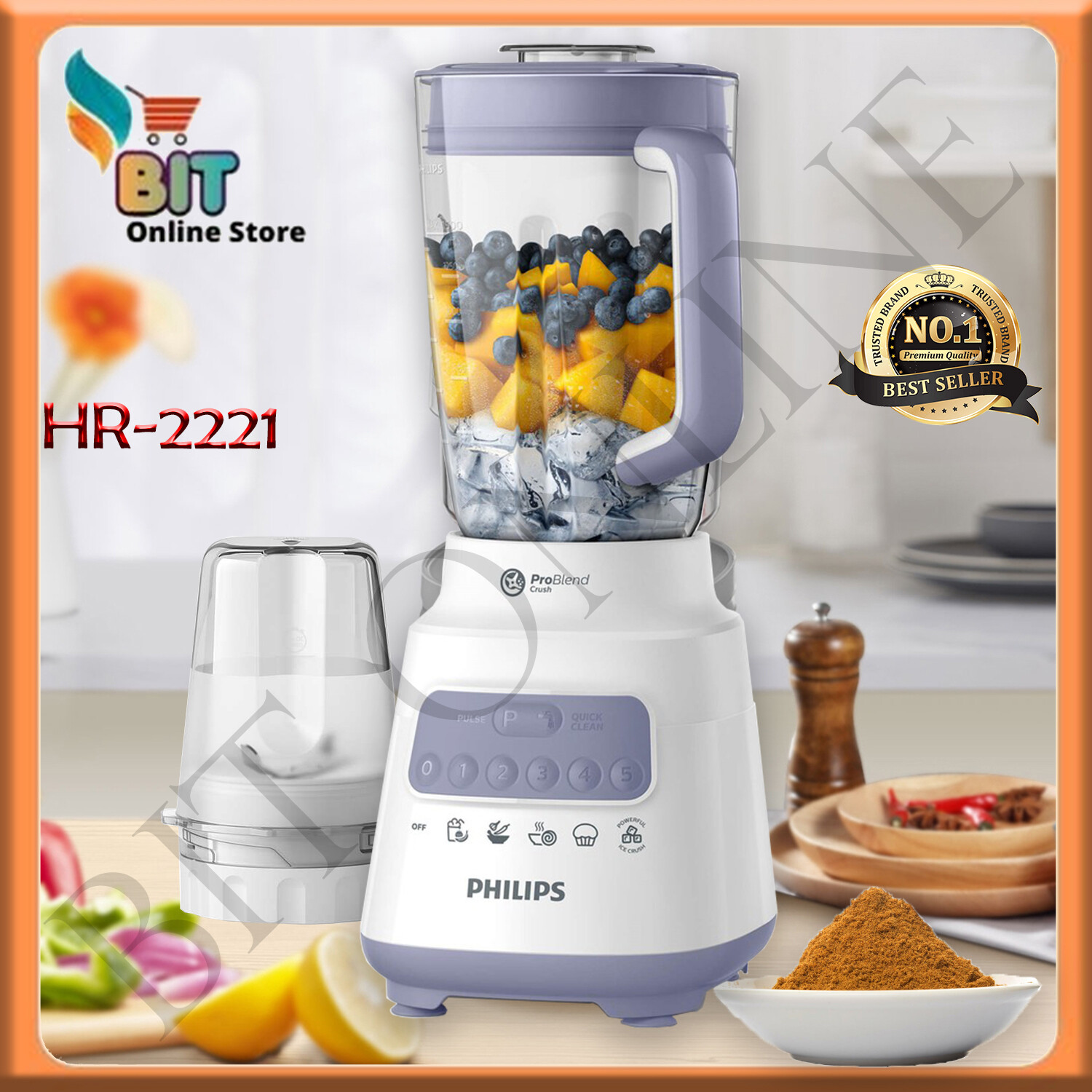 Philips Pro Blend Crush Technology Blender Hr2221 01 Blenders 700w Ori 100 Lazada