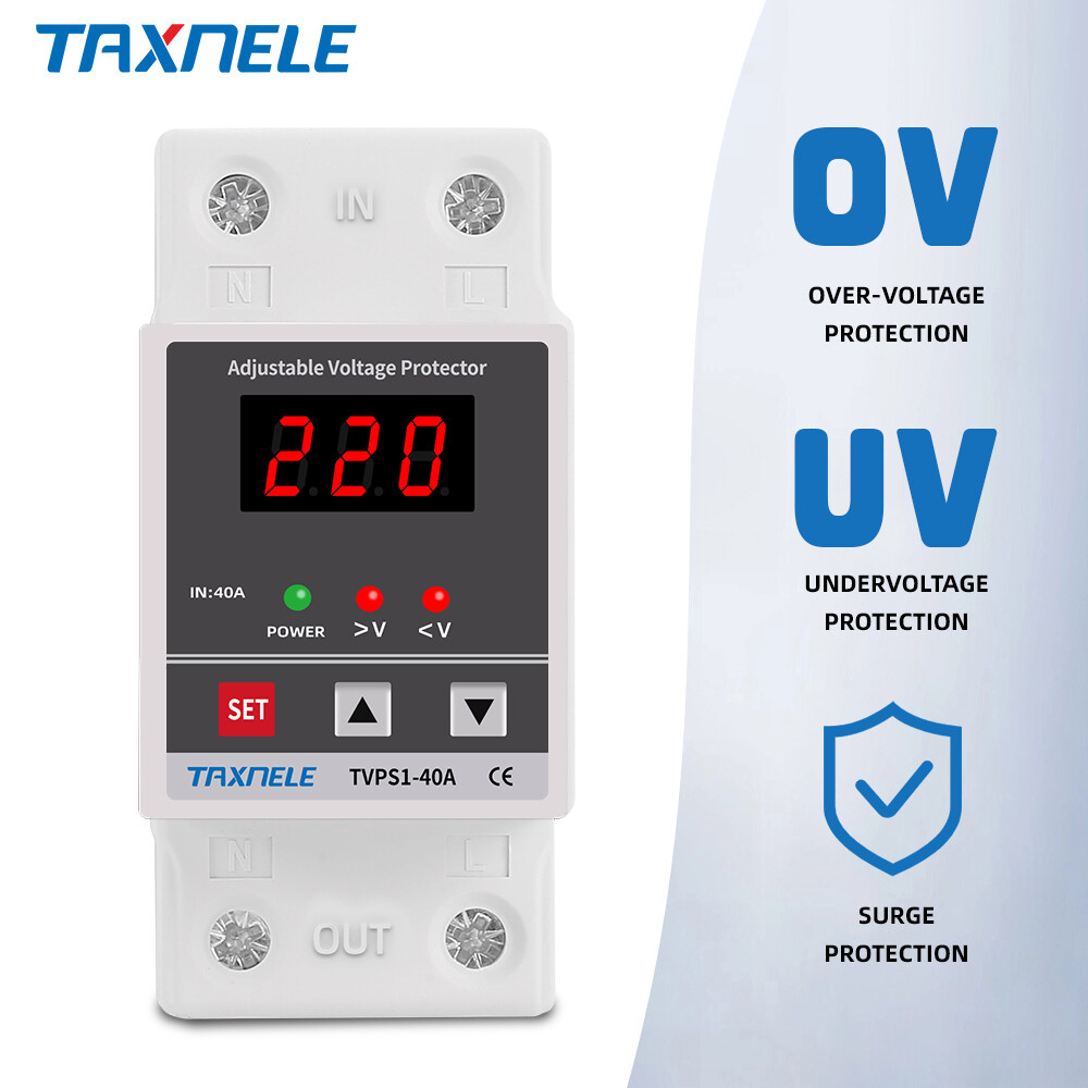 Digital Voltage Protector 40A 60A din rail Adjustable Protection Over Under Automatic High Low Voltage Protect relay protective