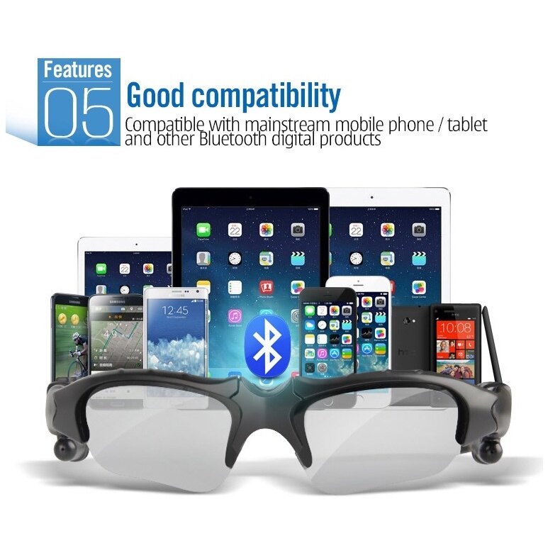 💖Bản gốc + Miễn phí vận chuyển + cá tuyết💖Đa chức năng Kính mát phân cực với Stereo Tai nghe bluetooth thể thao kính lái xe Kính râm với microphone
