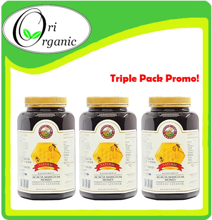 Halal 3x Country Farm 100 Natural Rain Forest Acacia Honey 1kg 天然蜂蜜 Vegetarian 素食 Lazada