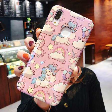 ภาพวาดยูนิคอร์นเคสสำหรับ VIVO V11i แฟชั่น Blue Ray กระจกซิลิโคนฝาหลังสำหรับ VIVO V11i เคสโทรศัพท์