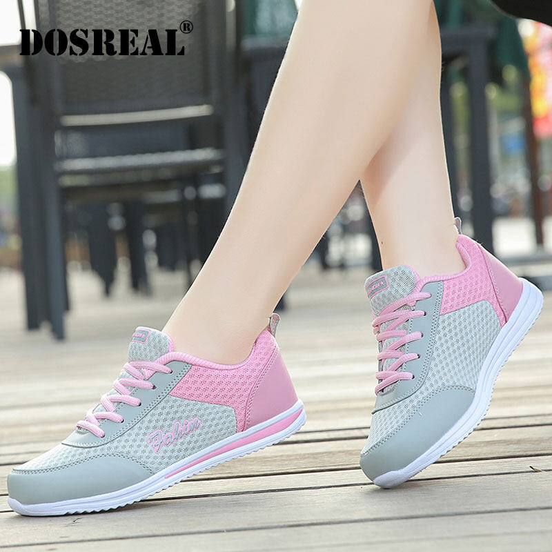 DOSREAL Shoes For Women On Sale Fashion Breathable Walking Mesh Flat Shoes Sneakers Casual Sport Running Women Shoes