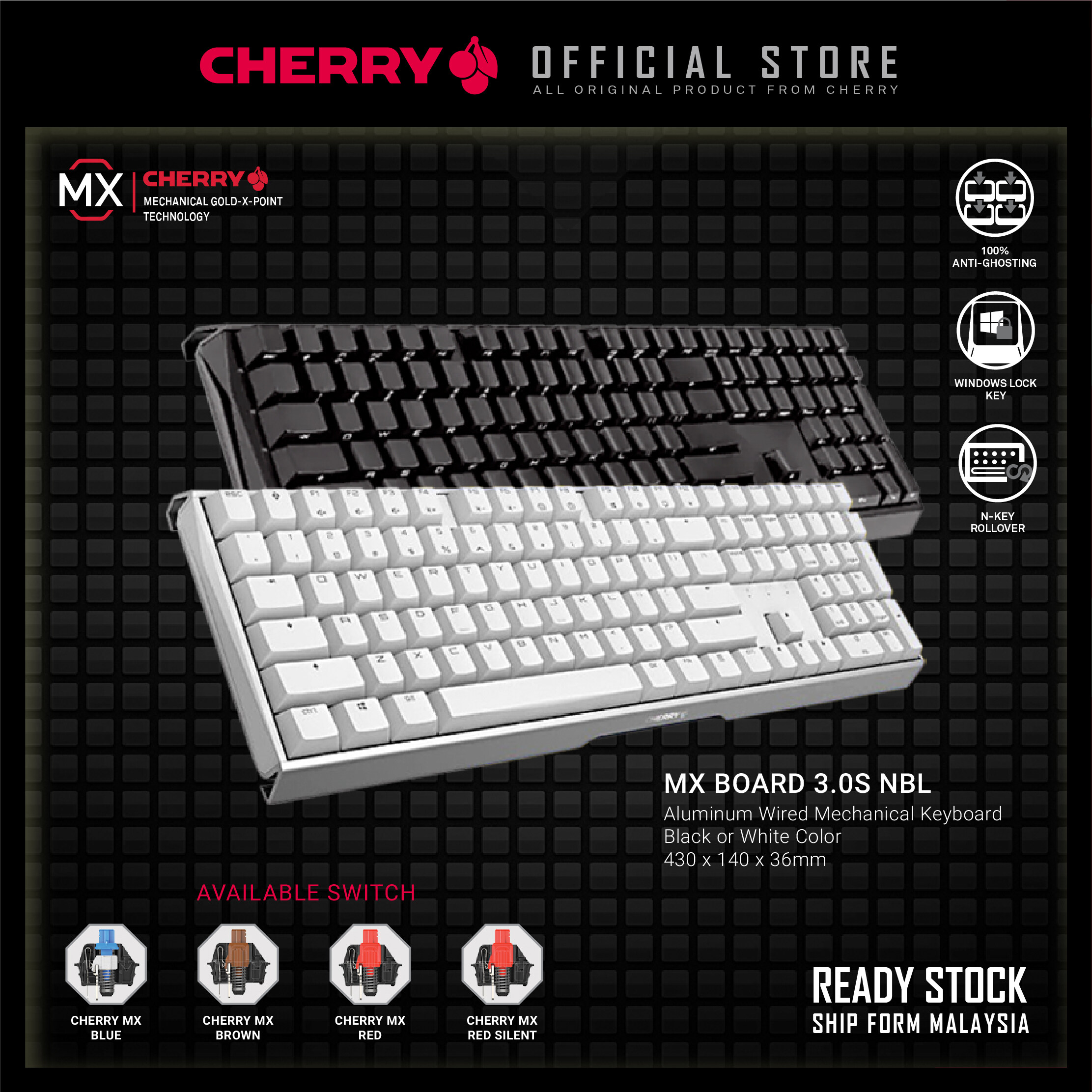  Cherry MX 3.0S Wireless Mechanical Gaming Keyboard