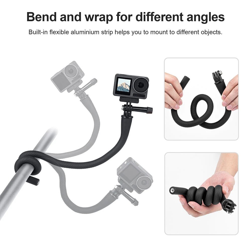 For Insta360 X3 Monkey Tail Mount Flexible Bend Multi-Purpose Flexible Mount Selfie Stick Tripod For Gopro 11 10 Insta360 Camera